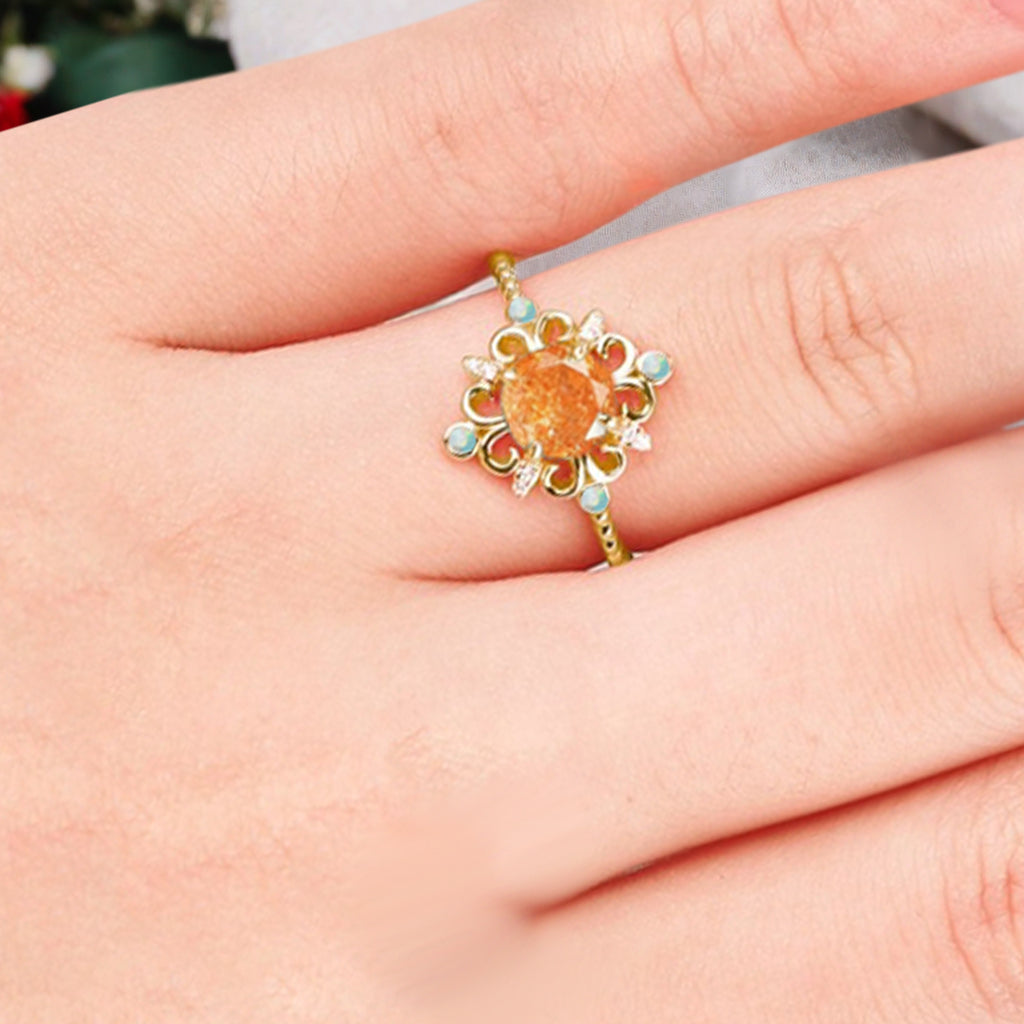 Bague de fiançailles vintage en forme de poire avec aigue-marine, ensemble de bagues de mariage uniques, cadeau d'anniversaire