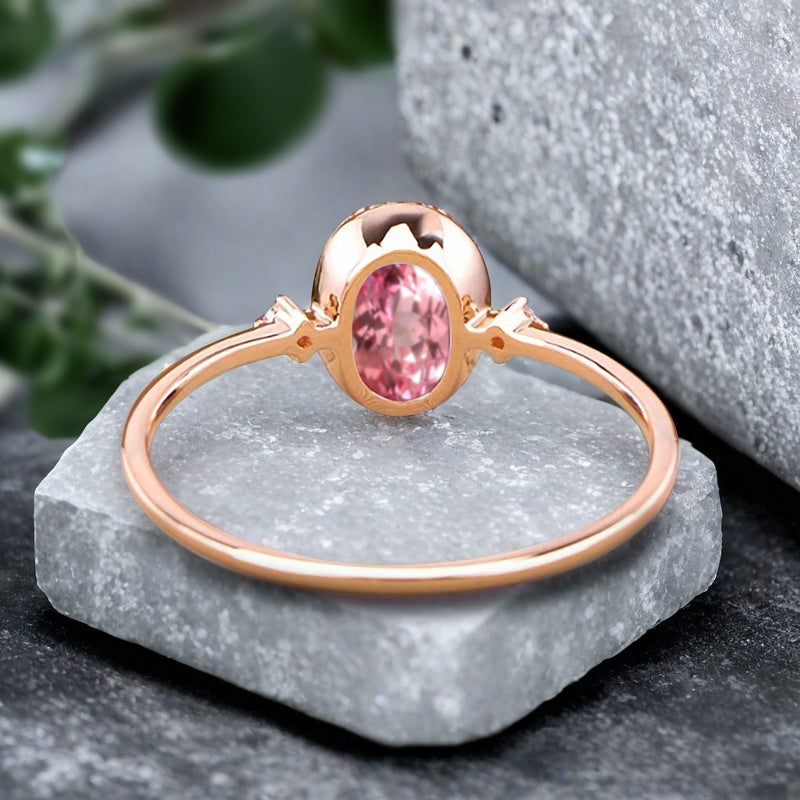 Vintage Unique Pink Sapphire Engagement Ring Solid 10K Gold Pink Sapphire Ring Delicate Pink Sapphire Gemstone Ring Handmade Bridal Jewelry
