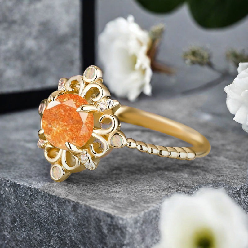 Bague de fiançailles vintage en forme de poire avec aigue-marine, ensemble de bagues de mariage uniques, cadeau d'anniversaire
