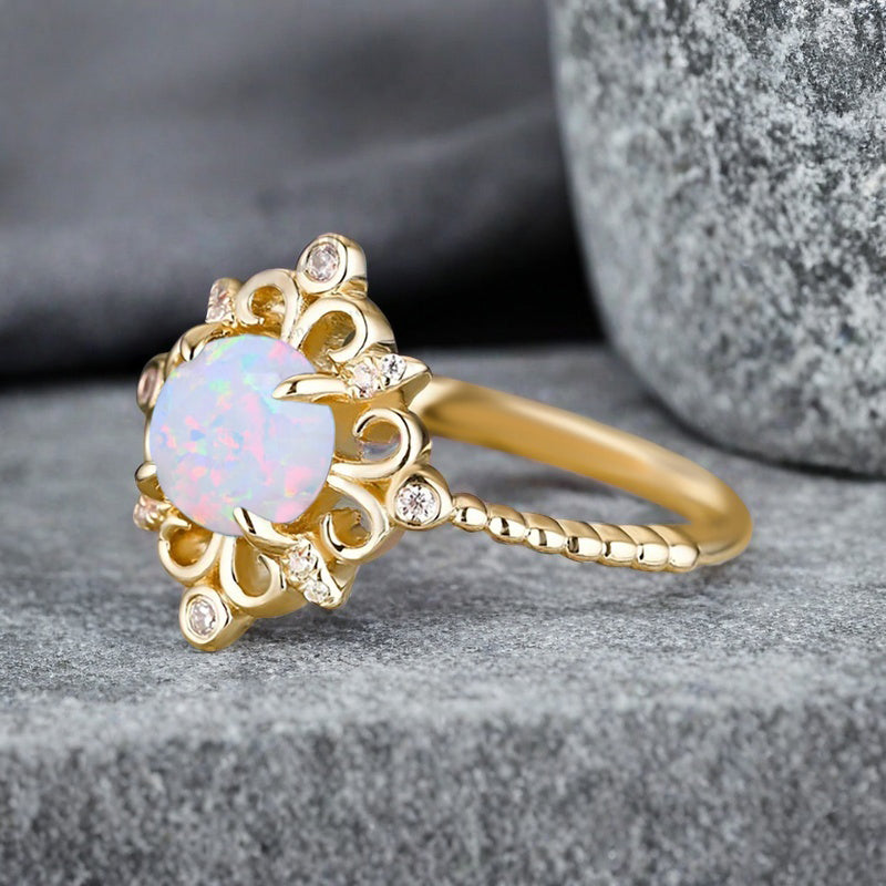 Bague de fiançailles vintage en forme de poire avec aigue-marine, ensemble de bagues de mariage uniques, cadeau d'anniversaire