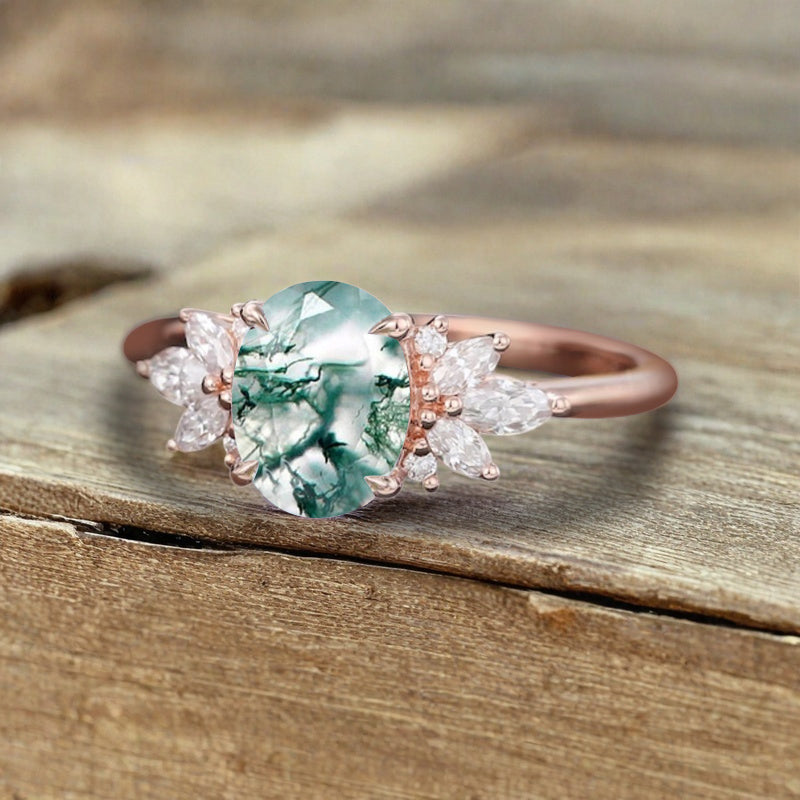 Bague de fiançailles vintage en forme de poire avec aigue-marine, ensemble de bagues de mariage uniques, cadeau d'anniversaire