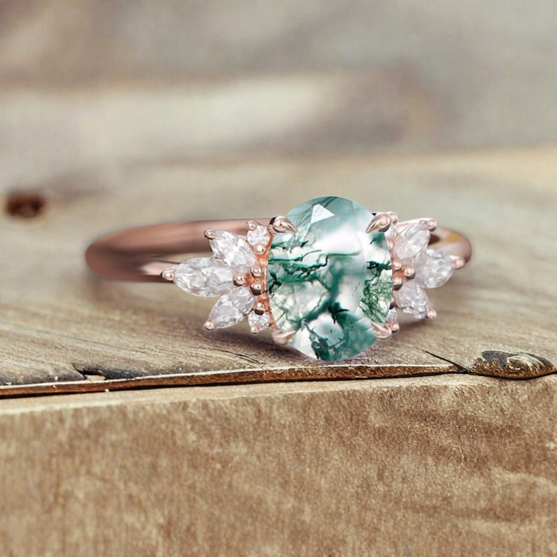 Bague de fiançailles vintage en forme de poire avec aigue-marine, ensemble de bagues de mariage uniques, cadeau d'anniversaire