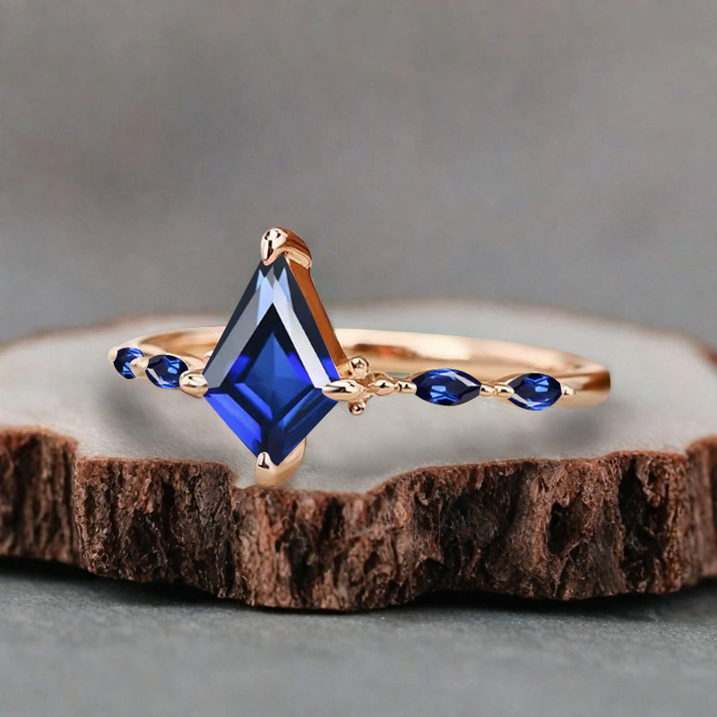 Bague de fiançailles vintage en forme de poire avec aigue-marine, ensemble de bagues de mariage uniques, cadeau d'anniversaire