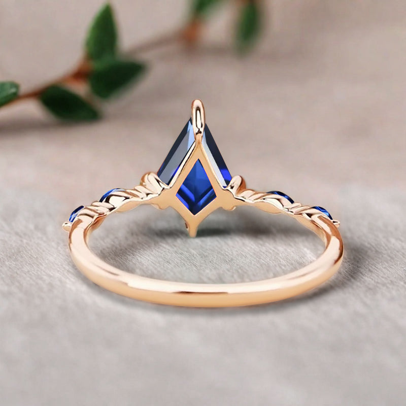 Bague de fiançailles vintage en forme de poire avec aigue-marine, ensemble de bagues de mariage uniques, cadeau d'anniversaire