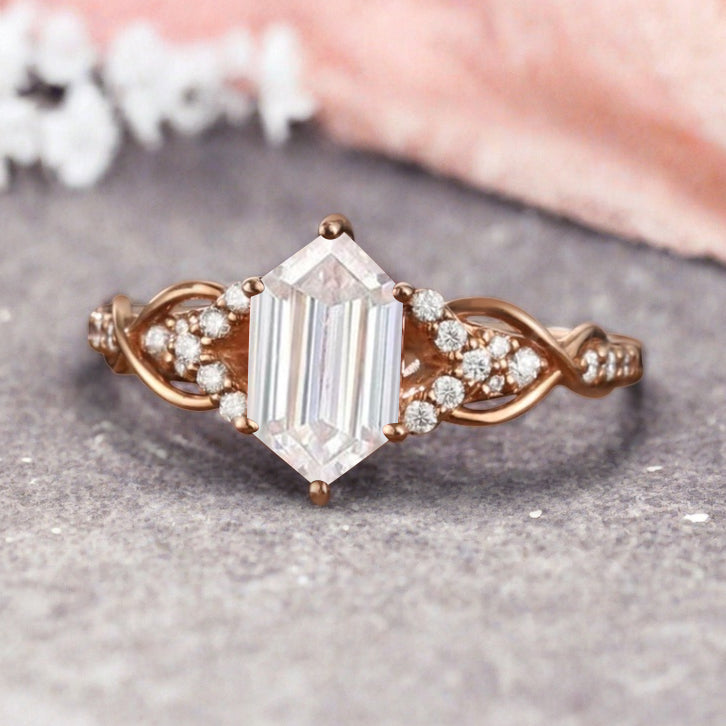 Bague de fiançailles en pierre de soleil ovale, bague de mariage unique en moissanite, cadeau pour elle
