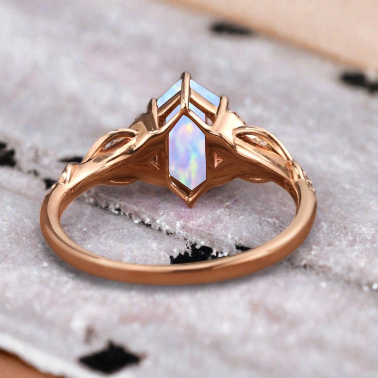 Bague de fiançailles en pierre de soleil ovale, bague de mariage unique en moissanite, cadeau pour elle