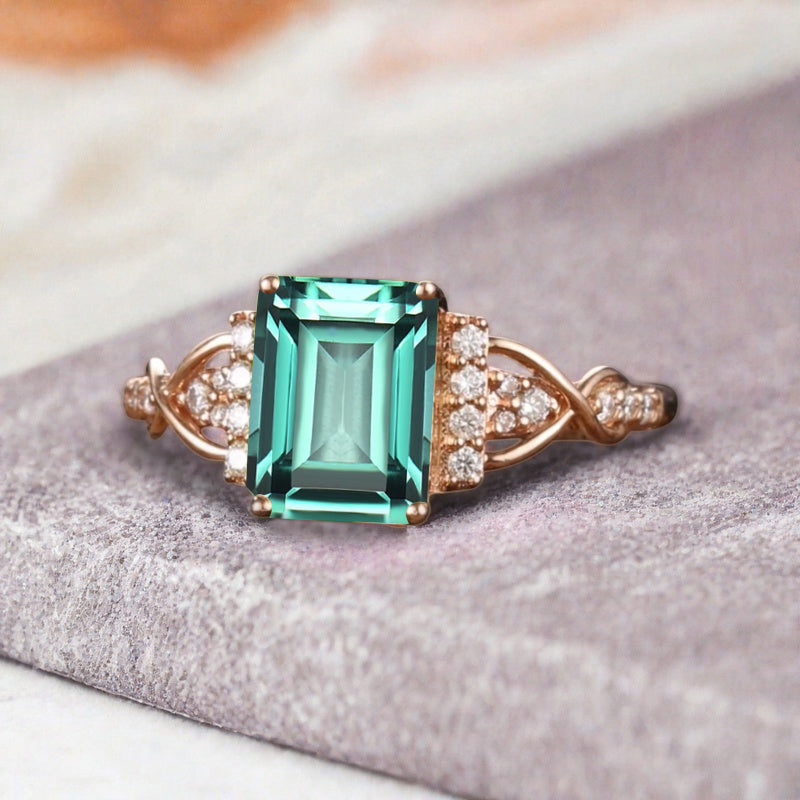 Bague de fiançailles en pierre de soleil ovale, bague de mariage unique en moissanite, cadeau pour elle