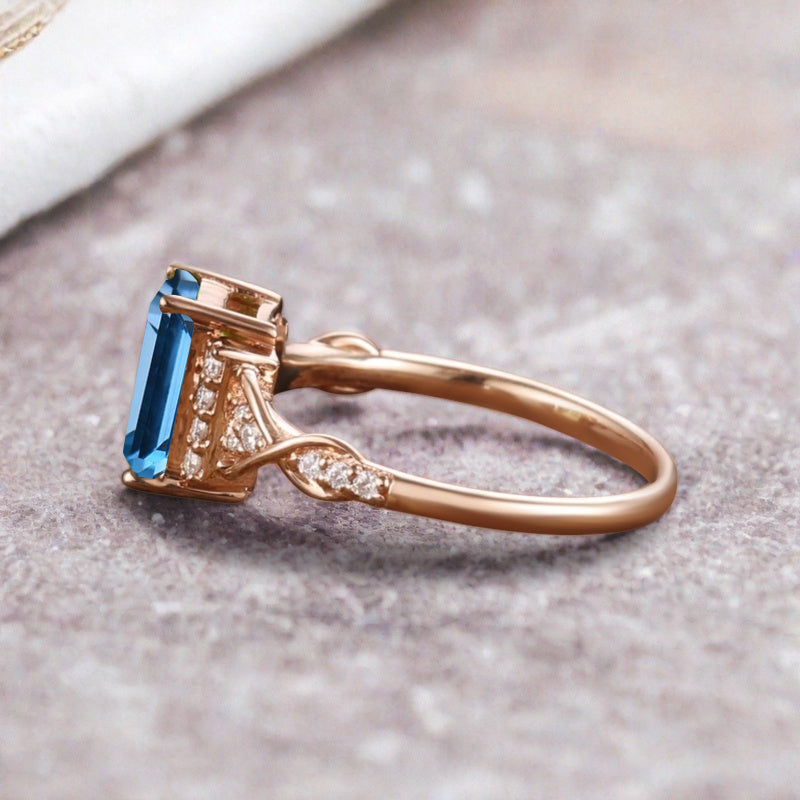 Bague de fiançailles en pierre de soleil ovale, bague de mariage unique en moissanite, cadeau pour elle