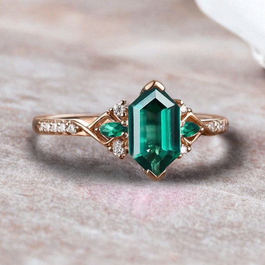 Bague de fiançailles vintage ovale en pierre de lune, bague de promesse unique en opale et moissanite