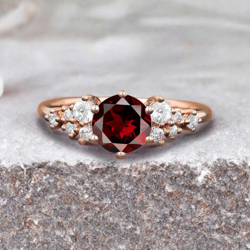 Bague de fiançailles vintage ovale en pierre de lune, bague de promesse unique en opale et moissanite