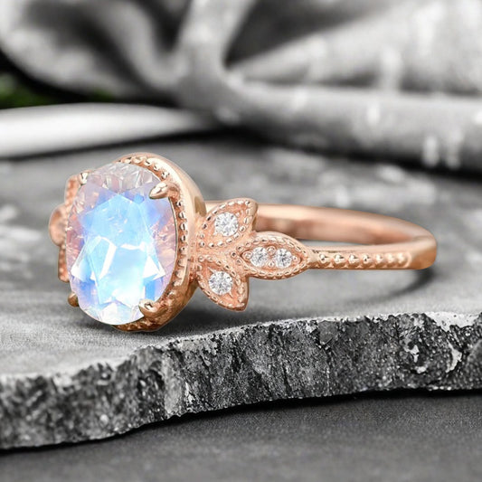 Vintage Birnenform Aquamarin Verlobungsring Set Unikat Versprechen Brautring Set Jubiläumsgeschenk