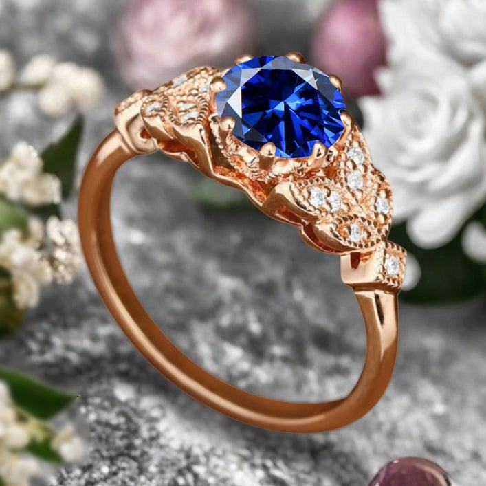 Bague de fiançailles vintage ovale en pierre de lune, bague de promesse unique en opale et moissanite