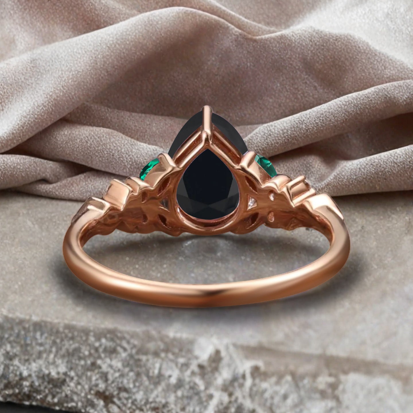 Bague de fiançailles vintage ovale en pierre de lune, bague de promesse unique en opale et moissanite