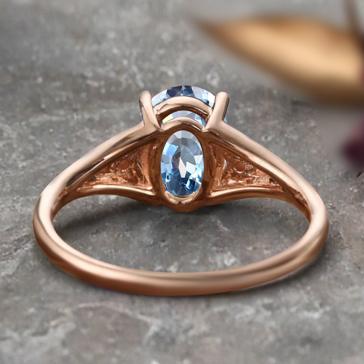 Vintage Oval Mondstein Verlobungsring Unikat Opal Moissanit Versprechensring