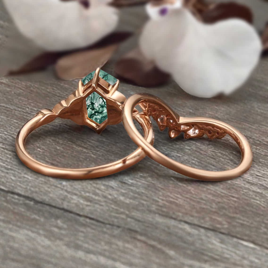 Vintage Birnenform Aquamarin Verlobungsring Set Unikat Versprechen Brautring Set Jubiläumsgeschenk