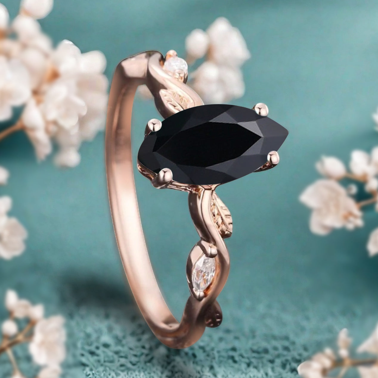 Bague de fiançailles vintage en forme de poire avec aigue-marine, ensemble de bagues de mariage uniques, cadeau d'anniversaire