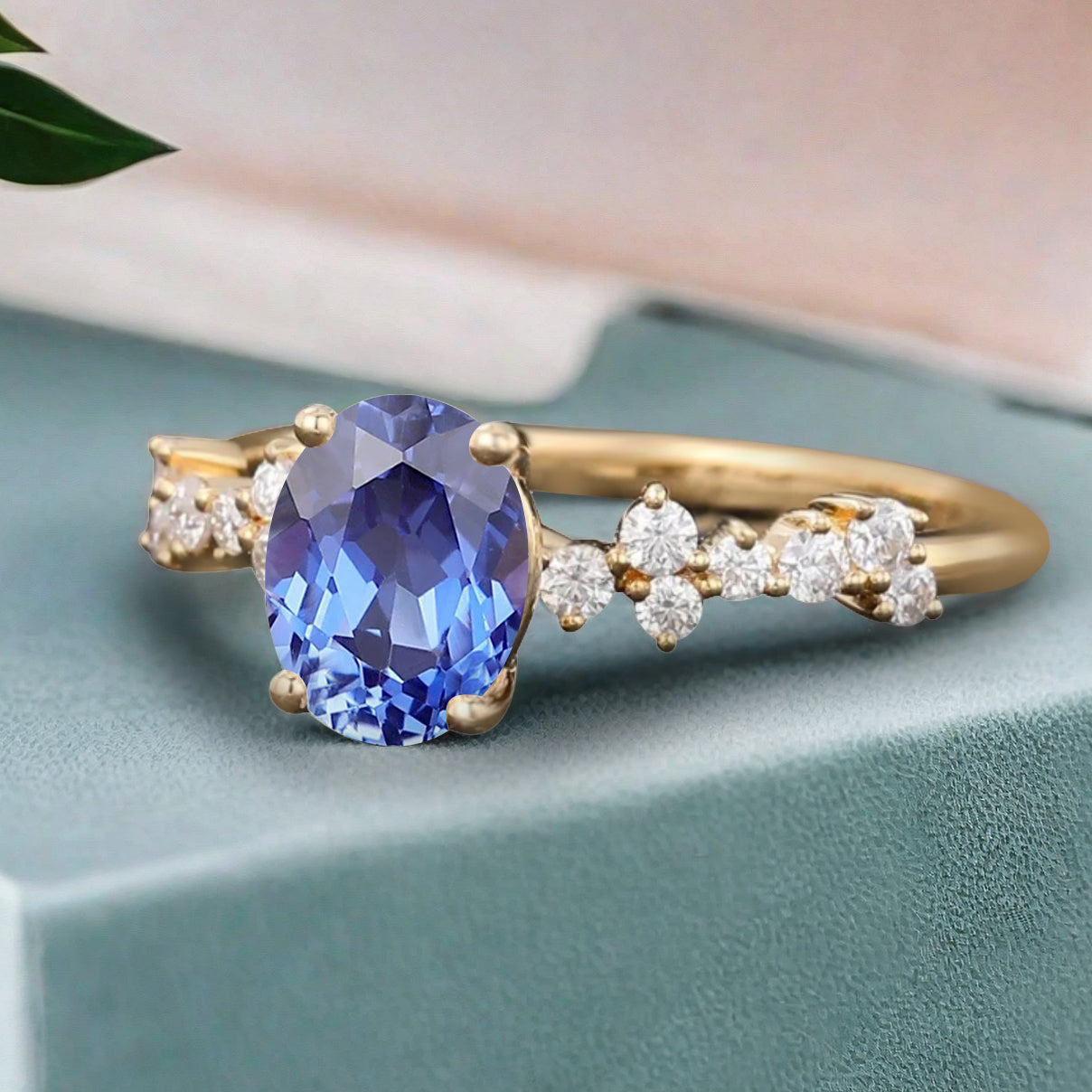 Bague de fiançailles vintage en forme de poire avec aigue-marine, ensemble de bagues de mariage uniques, cadeau d'anniversaire
