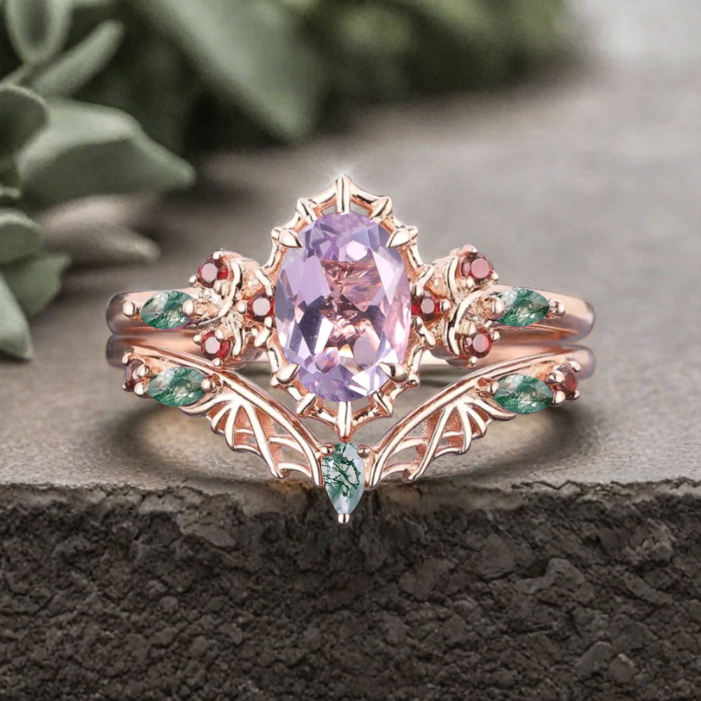 Bague de fiançailles vintage en forme de poire avec aigue-marine, ensemble de bagues de mariage uniques, cadeau d'anniversaire