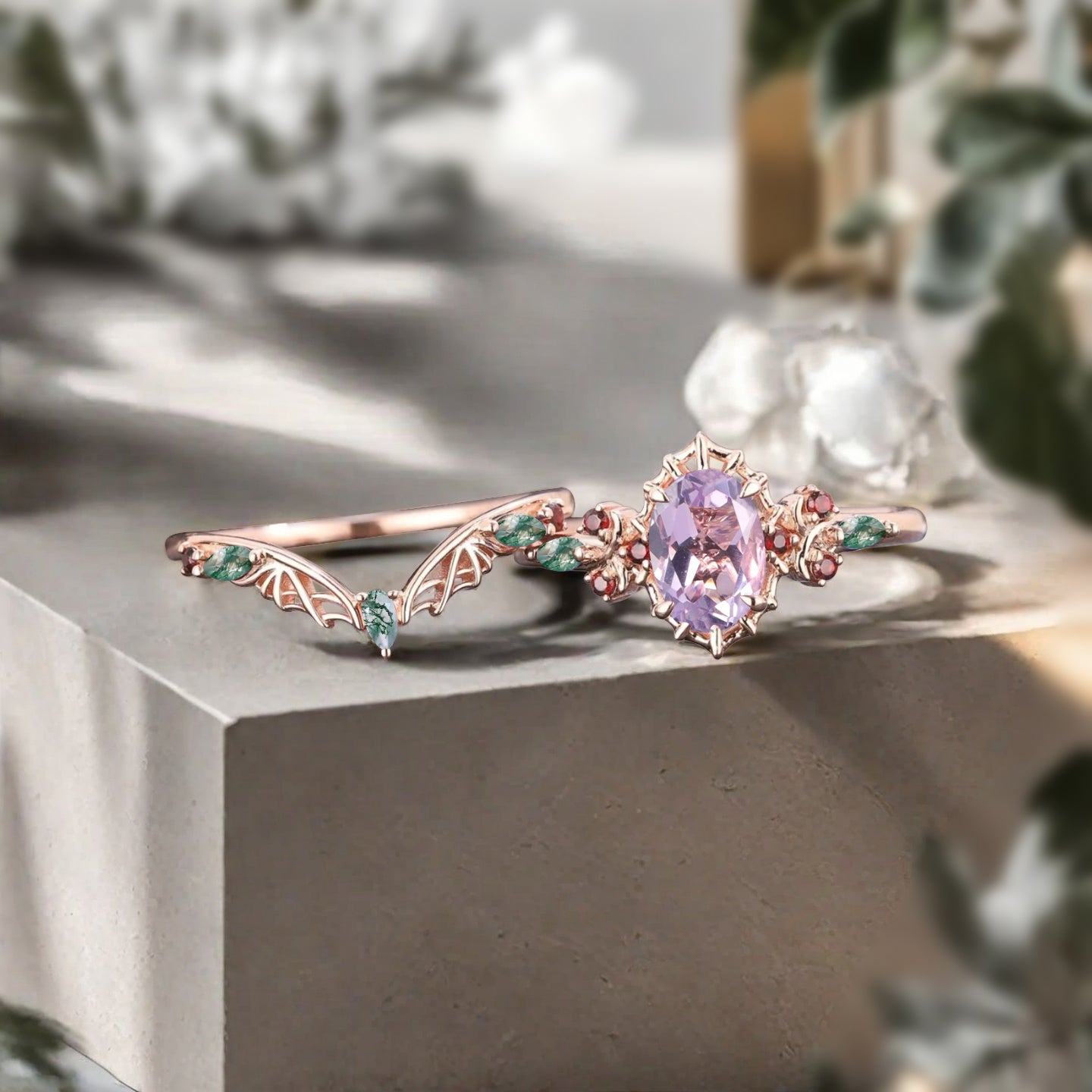 Bague de fiançailles vintage en forme de poire avec aigue-marine, ensemble de bagues de mariage uniques, cadeau d'anniversaire