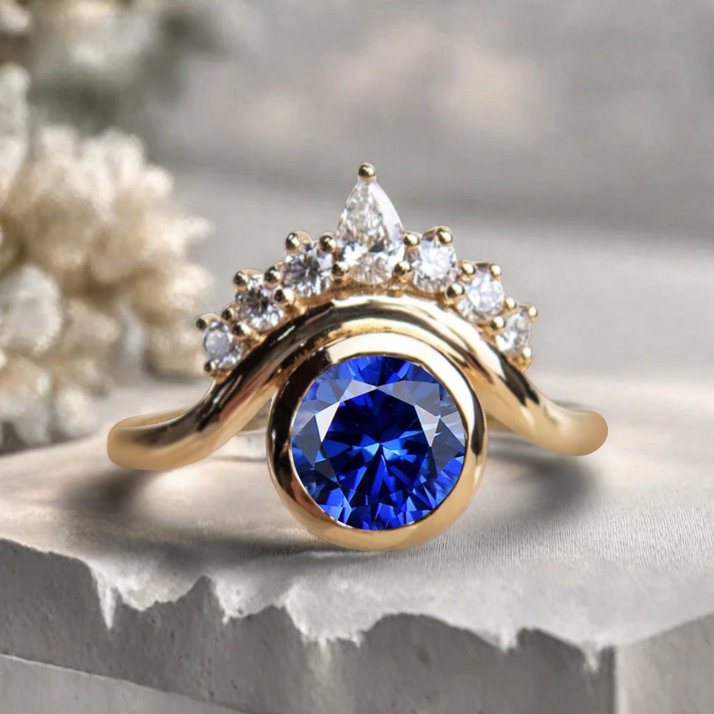 Bague de fiançailles vintage ovale en pierre de lune, bague de promesse unique en opale et moissanite