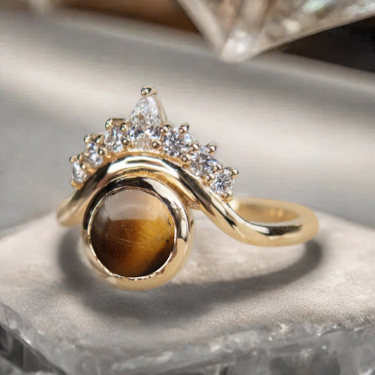 Bague de fiançailles vintage ovale en pierre de lune, bague de promesse unique en opale et moissanite