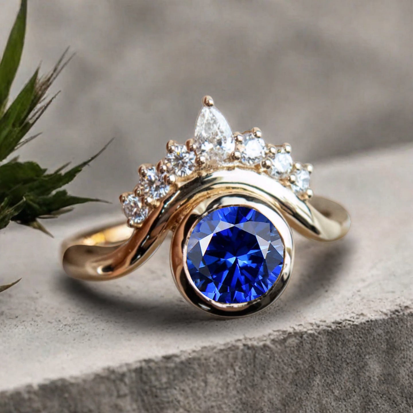 Bague de fiançailles vintage ovale en pierre de lune, bague de promesse unique en opale et moissanite