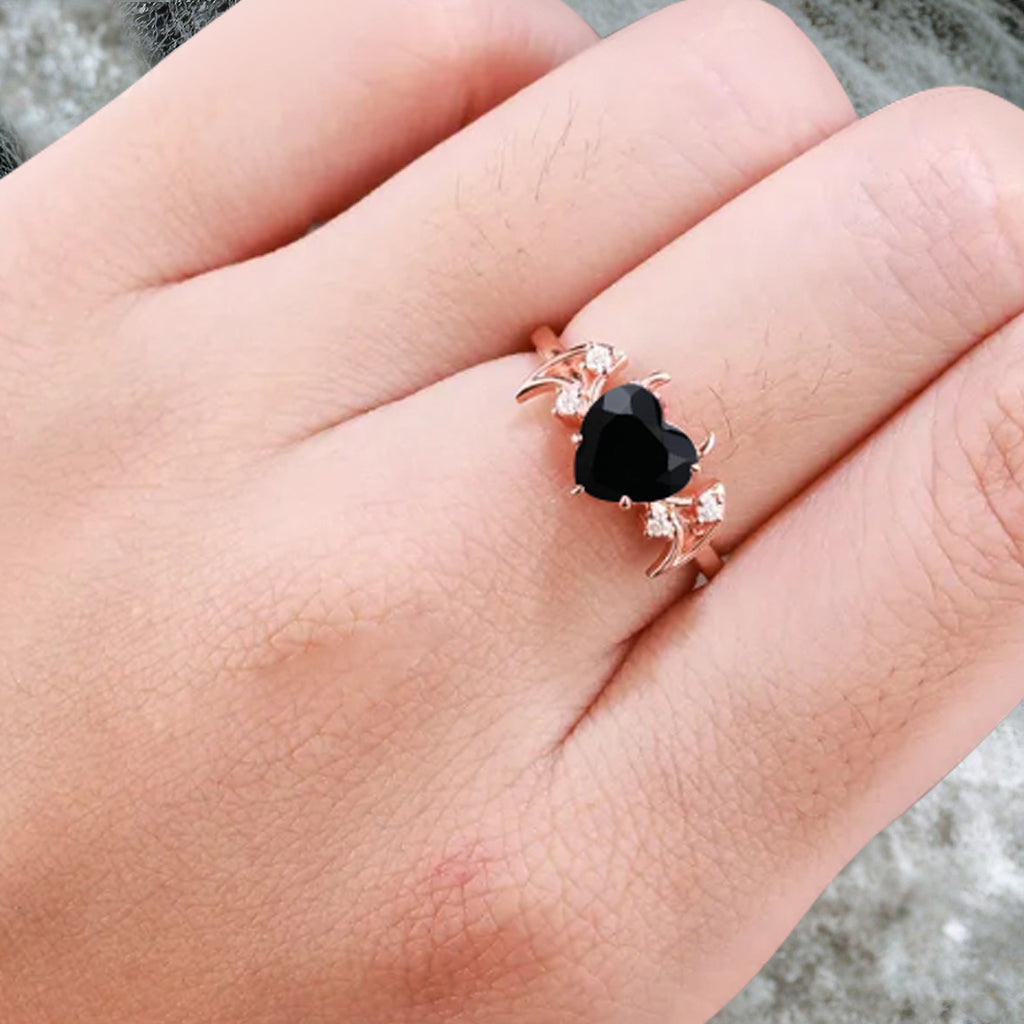 Bague de fiançailles vintage ovale en pierre de lune, bague de promesse unique en opale et moissanite