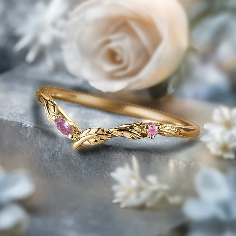 Vintage Oval Shape Moss Agate Engagement Ring Set Unique Pink Sapphire Gemstone Promise Bridal Ring Set Anniversary Gift