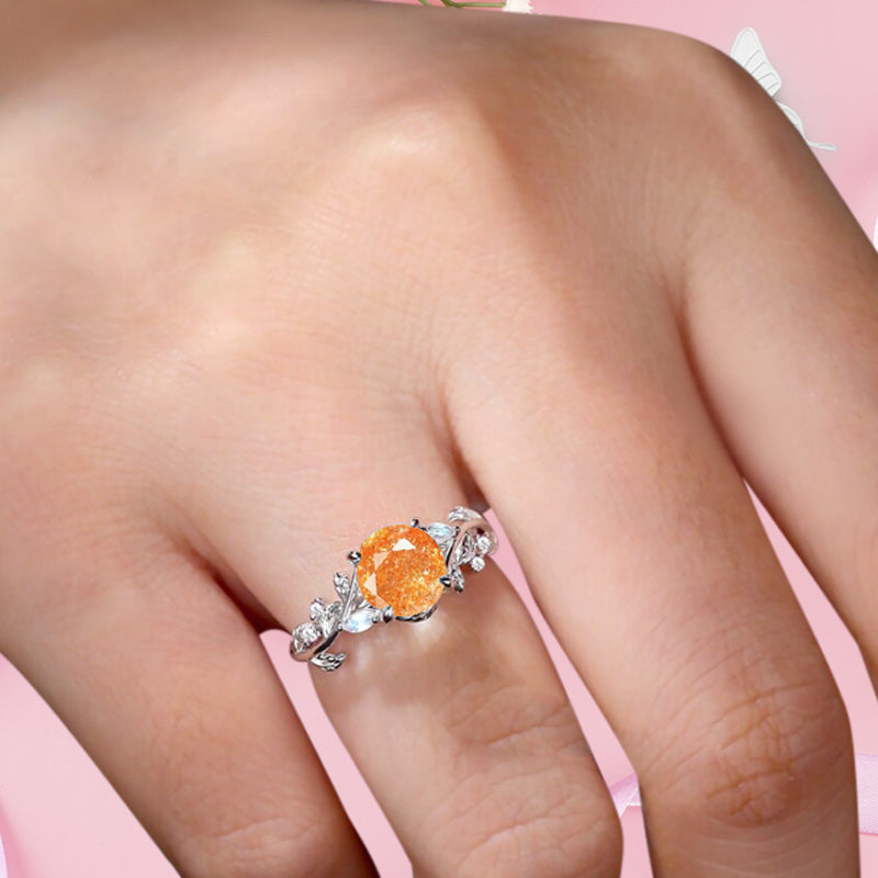 Bague de fiançailles vintage ovale en pierre de lune, bague de promesse unique en opale et moissanite