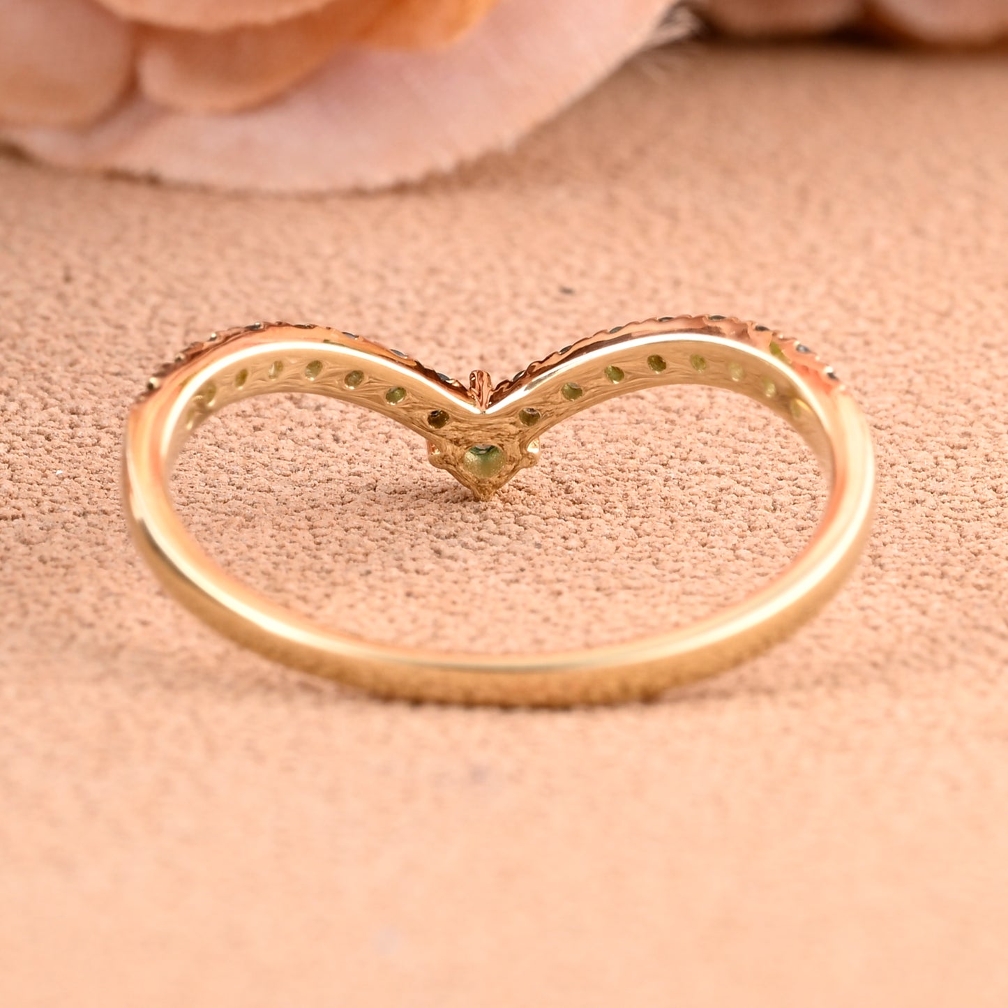Minimalist Chevron Moss Agate Wedding Band Vintage V Shape Green Agate Stacking Ring Unique Matching Ring Promise Ring Anniversary Ring