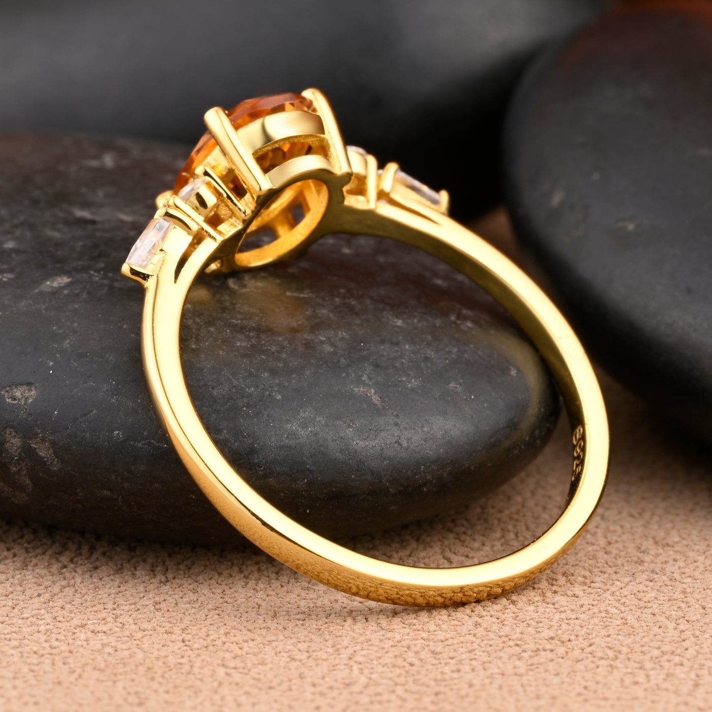 Bague de fiançailles vintage ovale en pierre de lune, bague de promesse unique en opale et moissanite
