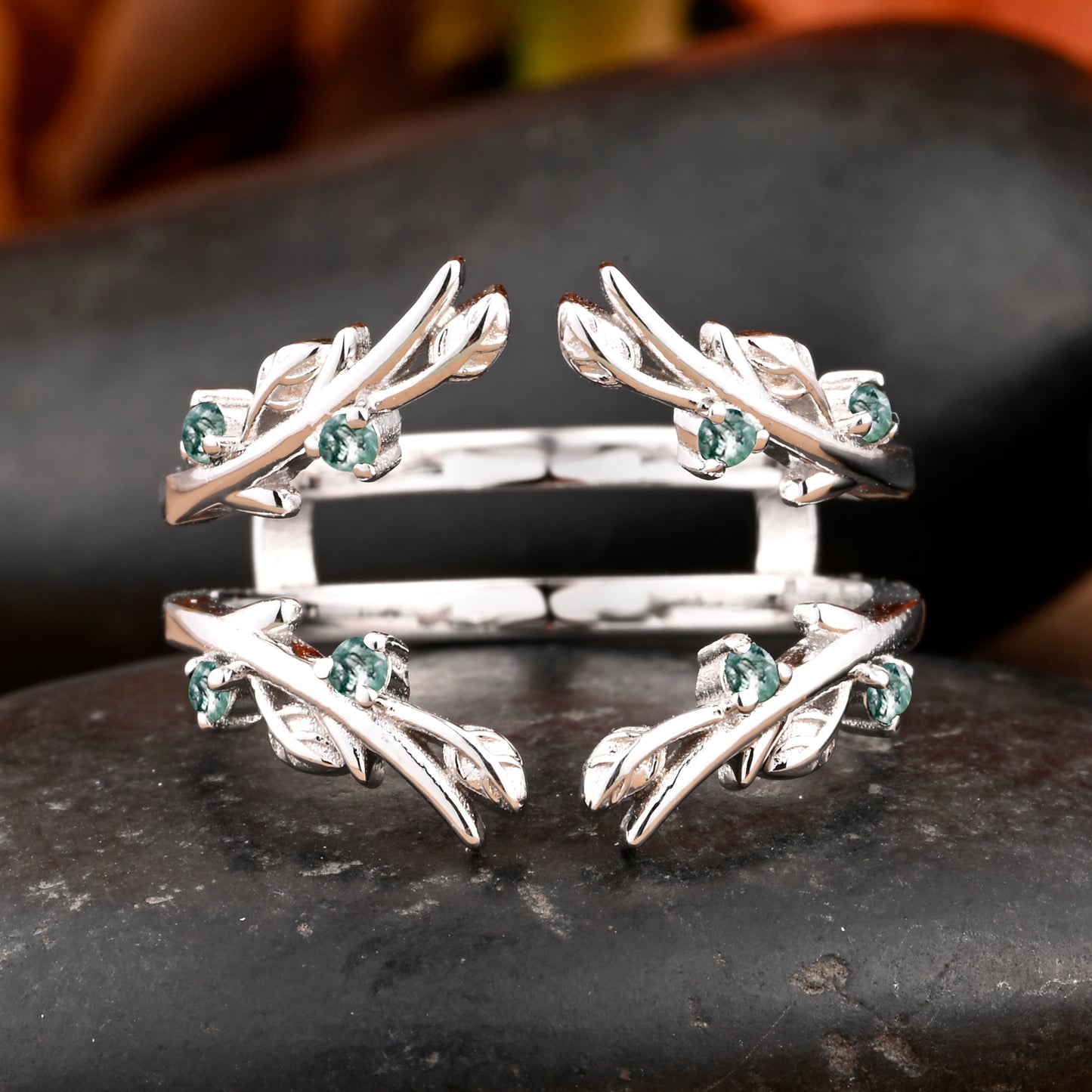 Bague de fiançailles vintage ovale en pierre de lune, bague de promesse unique en opale et moissanite