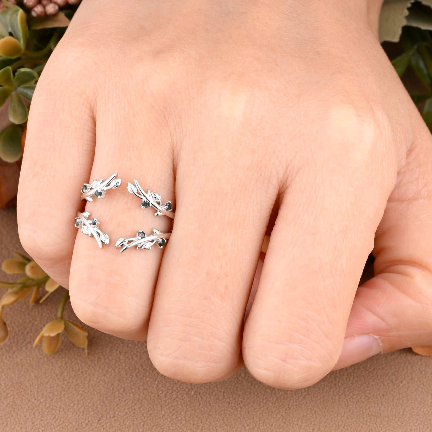 Bague de fiançailles vintage ovale en pierre de lune, bague de promesse unique en opale et moissanite