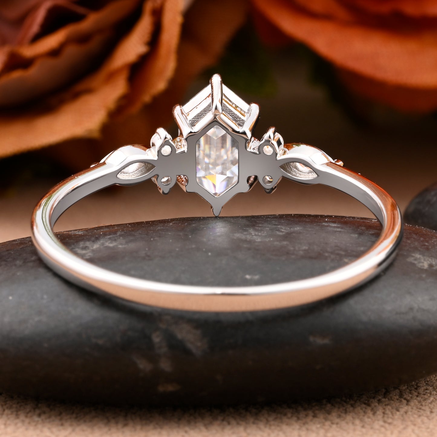 Bague de fiançailles vintage en forme de poire avec aigue-marine, ensemble de bagues de mariage uniques, cadeau d'anniversaire