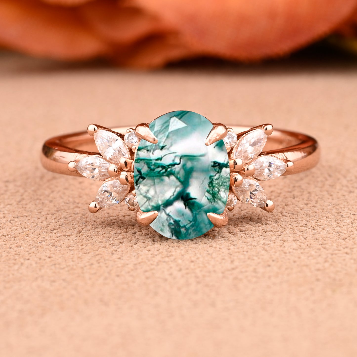 Bague de fiançailles vintage en forme de poire avec aigue-marine, ensemble de bagues de mariage uniques, cadeau d'anniversaire