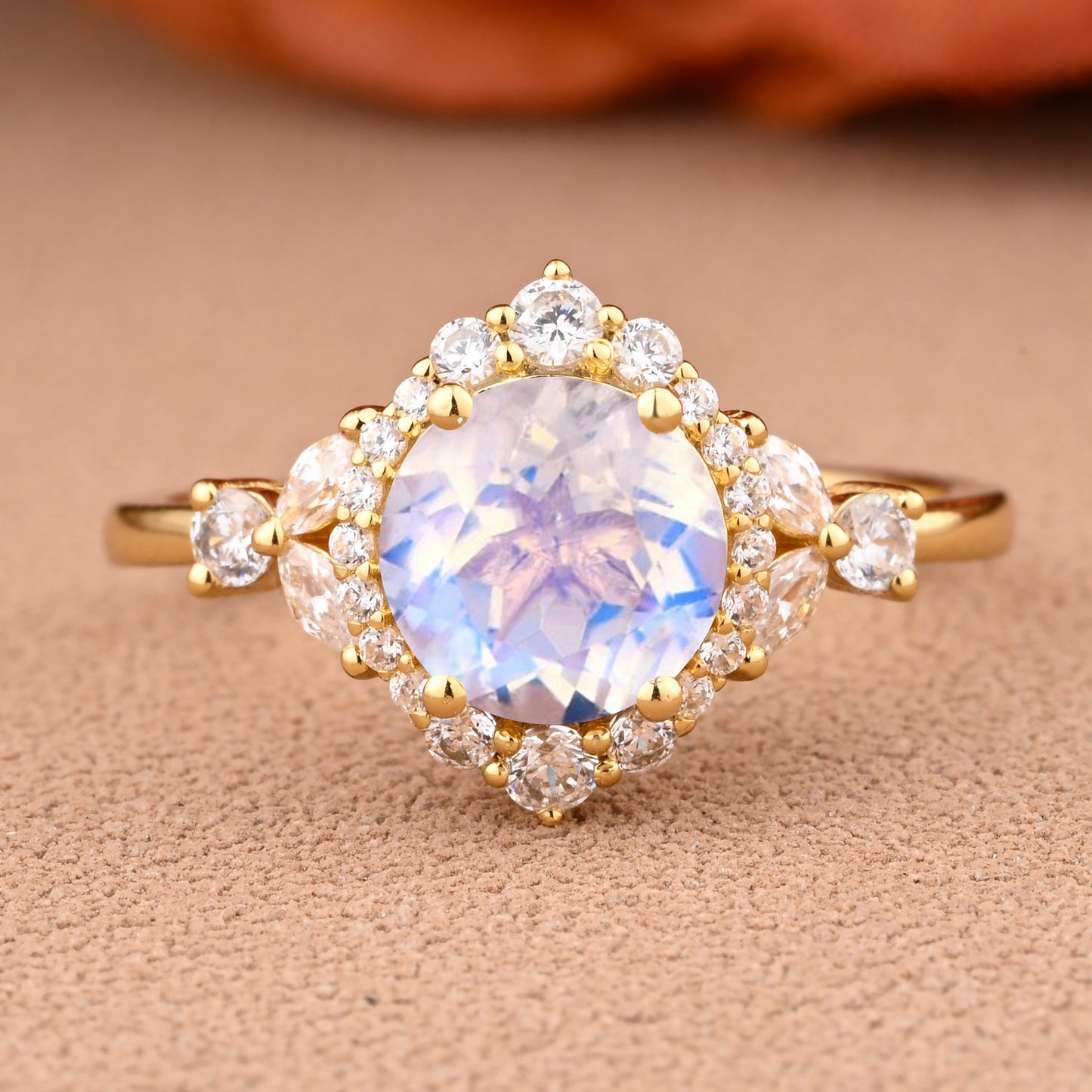Bague de fiançailles vintage en forme de poire avec aigue-marine, ensemble de bagues de mariage uniques, cadeau d'anniversaire