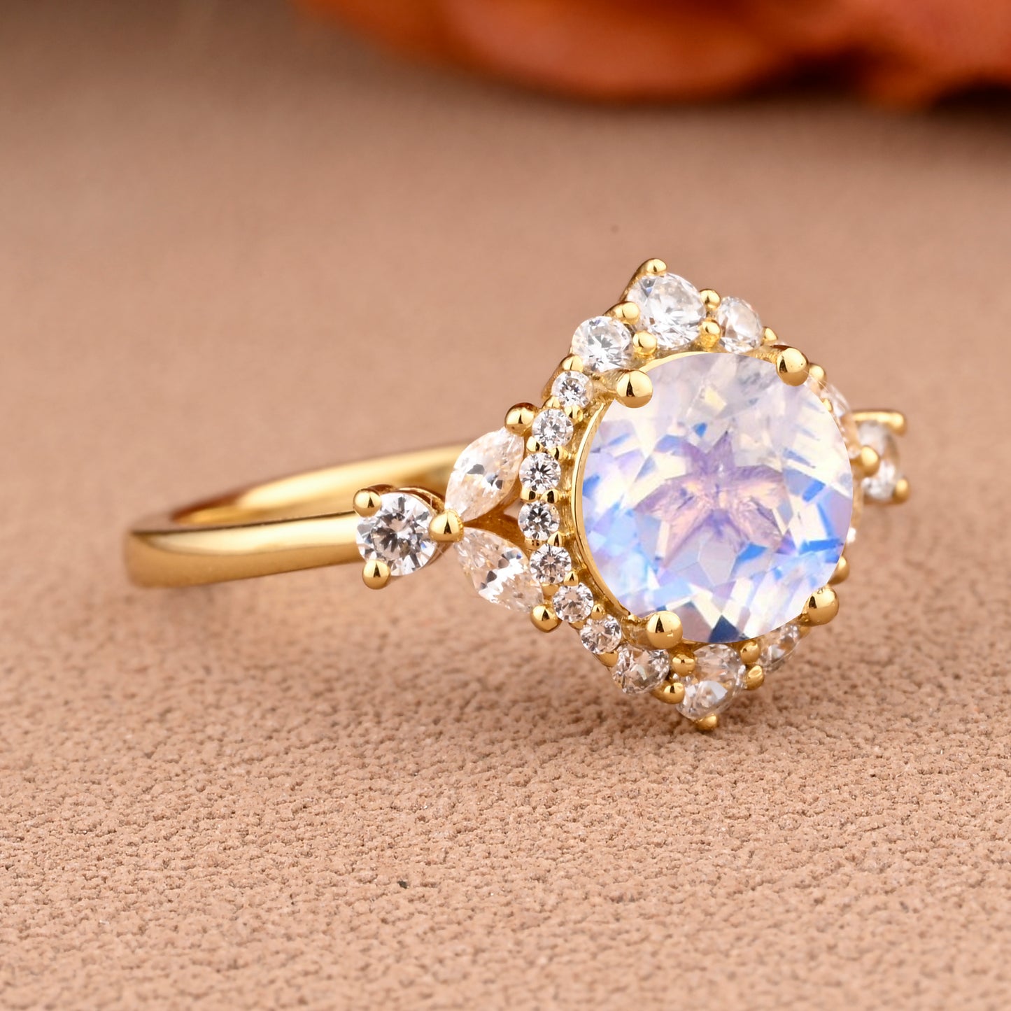 Bague de fiançailles vintage en forme de poire avec aigue-marine, ensemble de bagues de mariage uniques, cadeau d'anniversaire