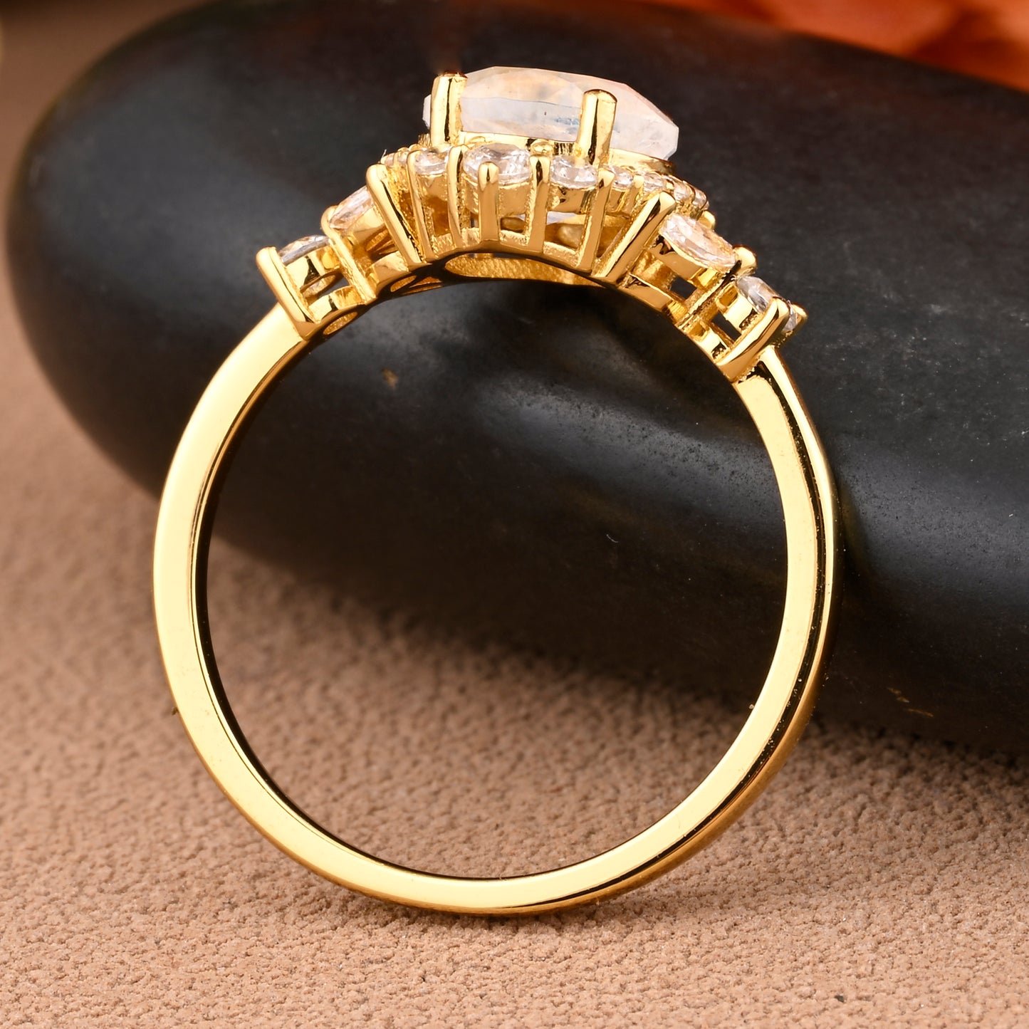Bague de fiançailles vintage en forme de poire avec aigue-marine, ensemble de bagues de mariage uniques, cadeau d'anniversaire