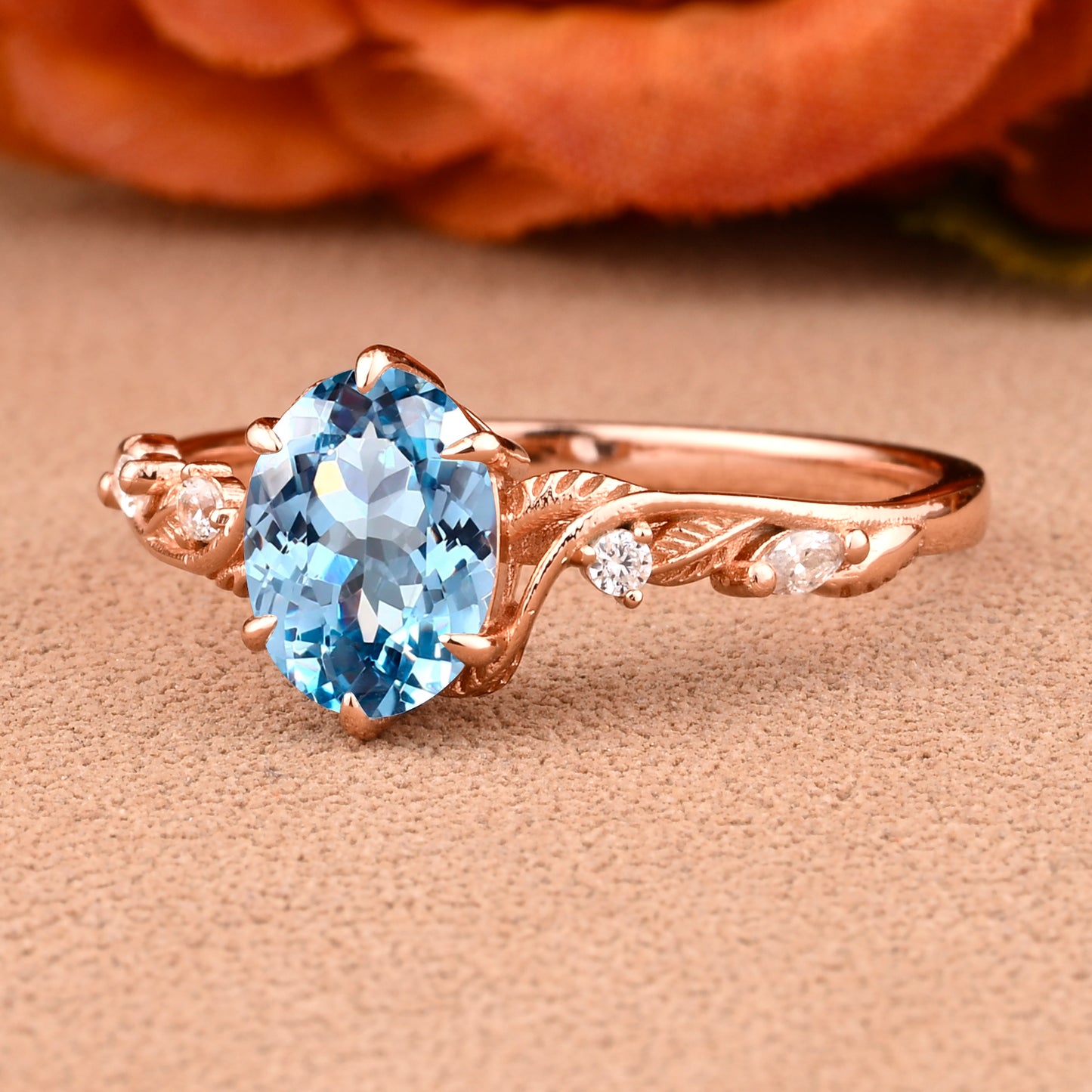 Bague de fiançailles vintage en forme de poire avec aigue-marine, ensemble de bagues de mariage uniques, cadeau d'anniversaire