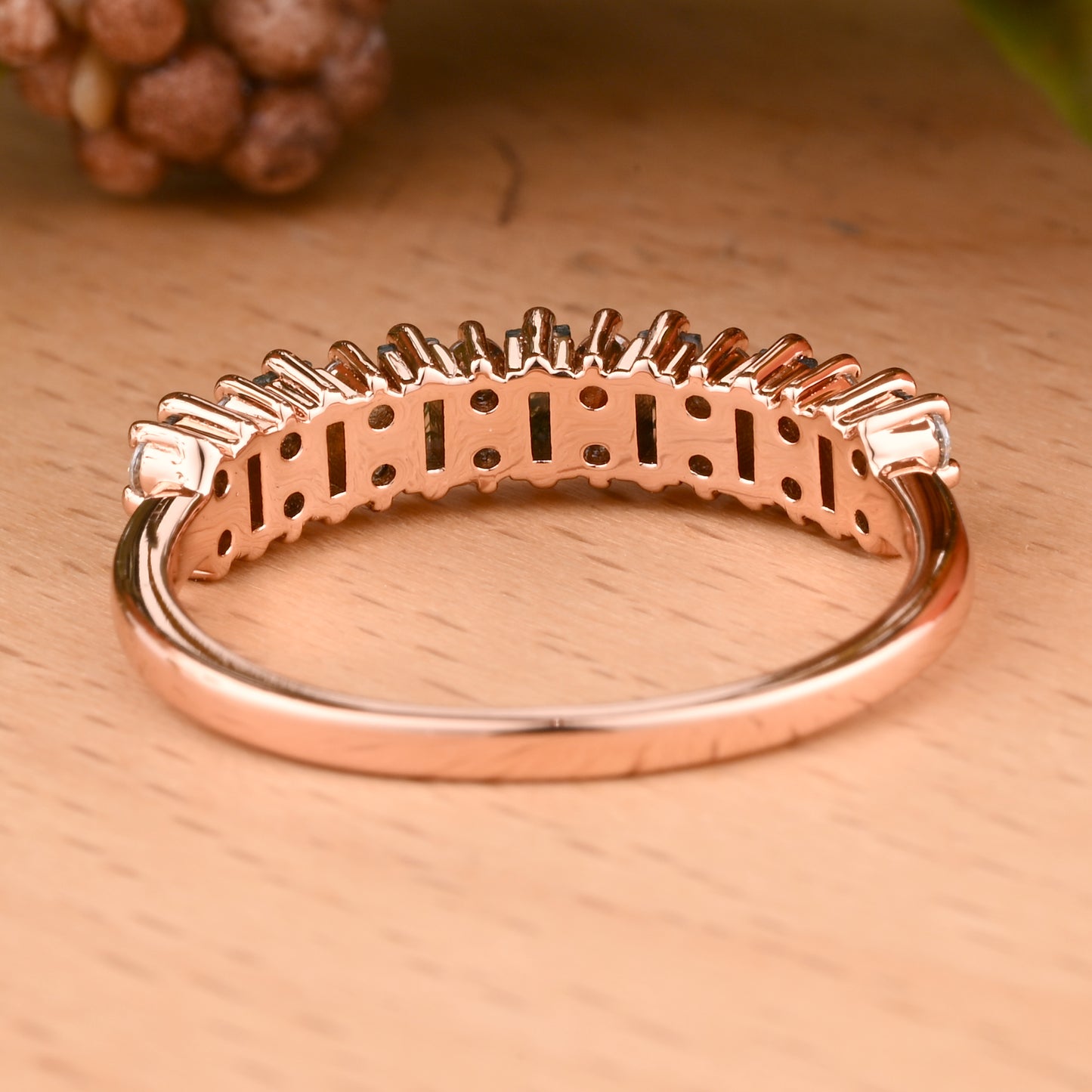 Baguette Moss Agate Wedding Band Ring Art Deco Eternity Band Unique Moss Agate Gold Ring Moss Agate Matching Ring Personalized Gift For Her