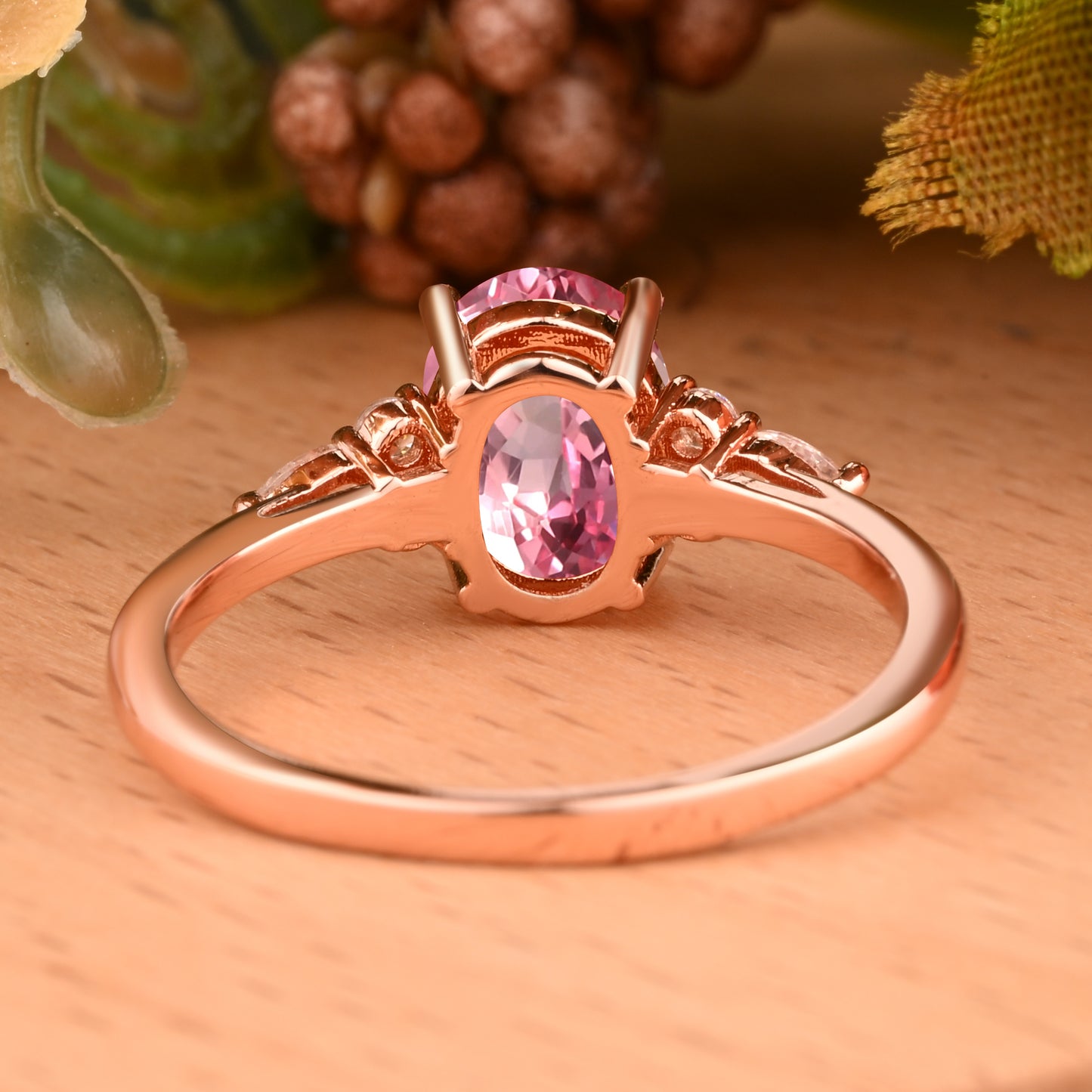 Vintage Oval Mondstein Verlobungsring Unikat Opal Moissanit Versprechensring