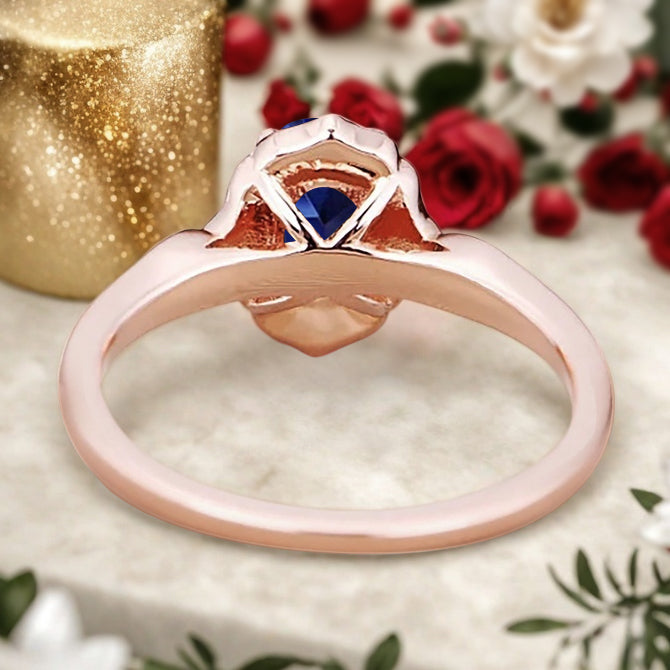 Bague de fiançailles vintage en forme de poire avec aigue-marine, ensemble de bagues de mariage uniques, cadeau d'anniversaire