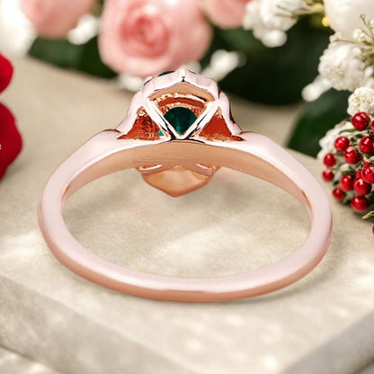 Bague de fiançailles vintage en forme de poire avec aigue-marine, ensemble de bagues de mariage uniques, cadeau d'anniversaire