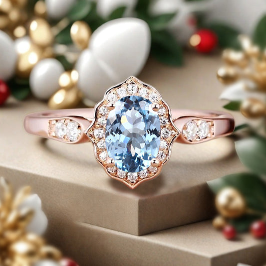 Bague de fiançailles vintage en forme de poire avec aigue-marine, ensemble de bagues de mariage uniques, cadeau d'anniversaire