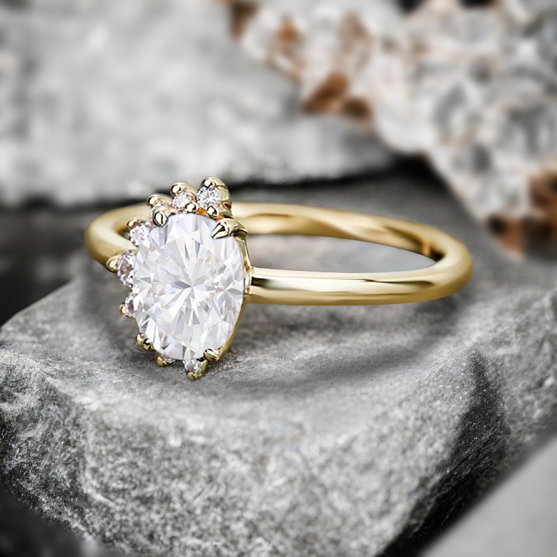 Bague de fiançailles vintage en forme de poire avec aigue-marine, ensemble de bagues de mariage uniques, cadeau d'anniversaire
