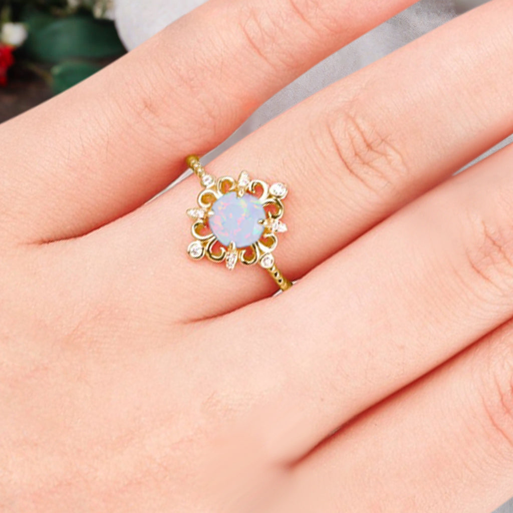 Bague de fiançailles vintage en forme de poire avec aigue-marine, ensemble de bagues de mariage uniques, cadeau d'anniversaire