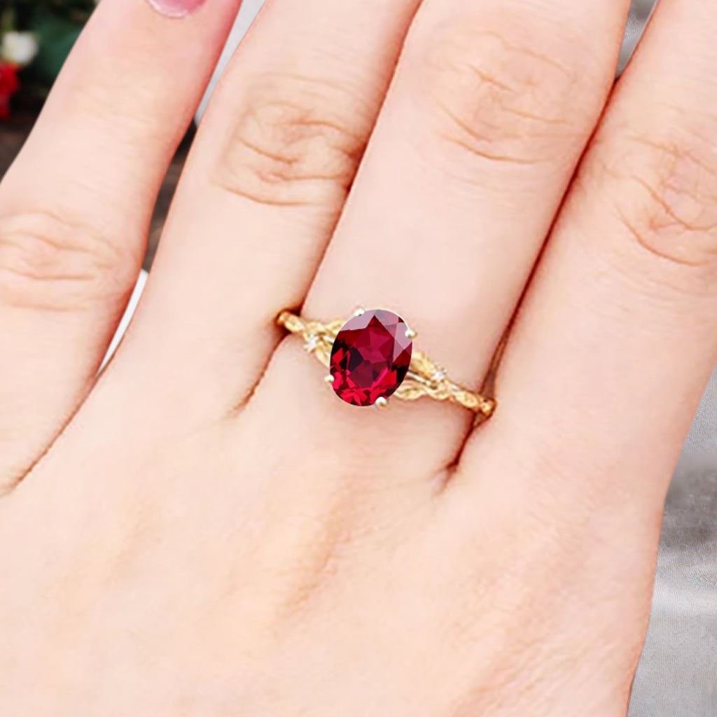 Bague de fiançailles vintage ovale en pierre de lune, bague de promesse unique en opale et moissanite