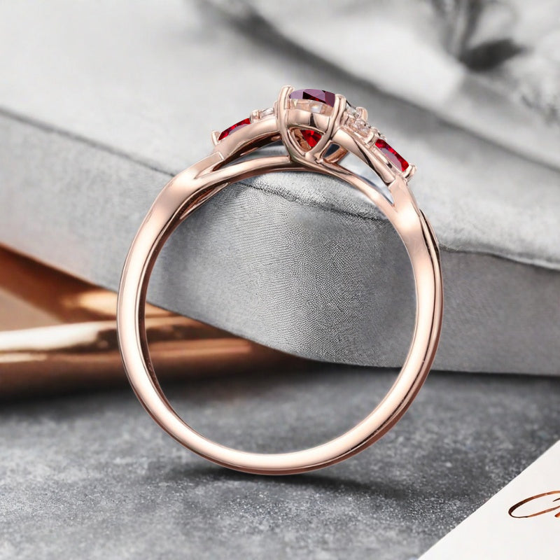 Bague de fiançailles vintage ovale en pierre de lune, bague de promesse unique en opale et moissanite