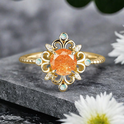 Bague de fiançailles vintage en forme de poire avec aigue-marine, ensemble de bagues de mariage uniques, cadeau d'anniversaire