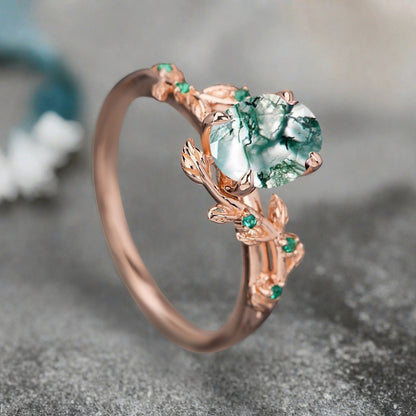 Bague de fiançailles vintage en forme de poire avec aigue-marine, ensemble de bagues de mariage uniques, cadeau d'anniversaire